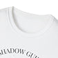 Close-up of white unisex cotton crewneck t-shirt collar: soft ribbed neckline, clean stitching, comfortable fit. Premium durable crew neck construction detail.