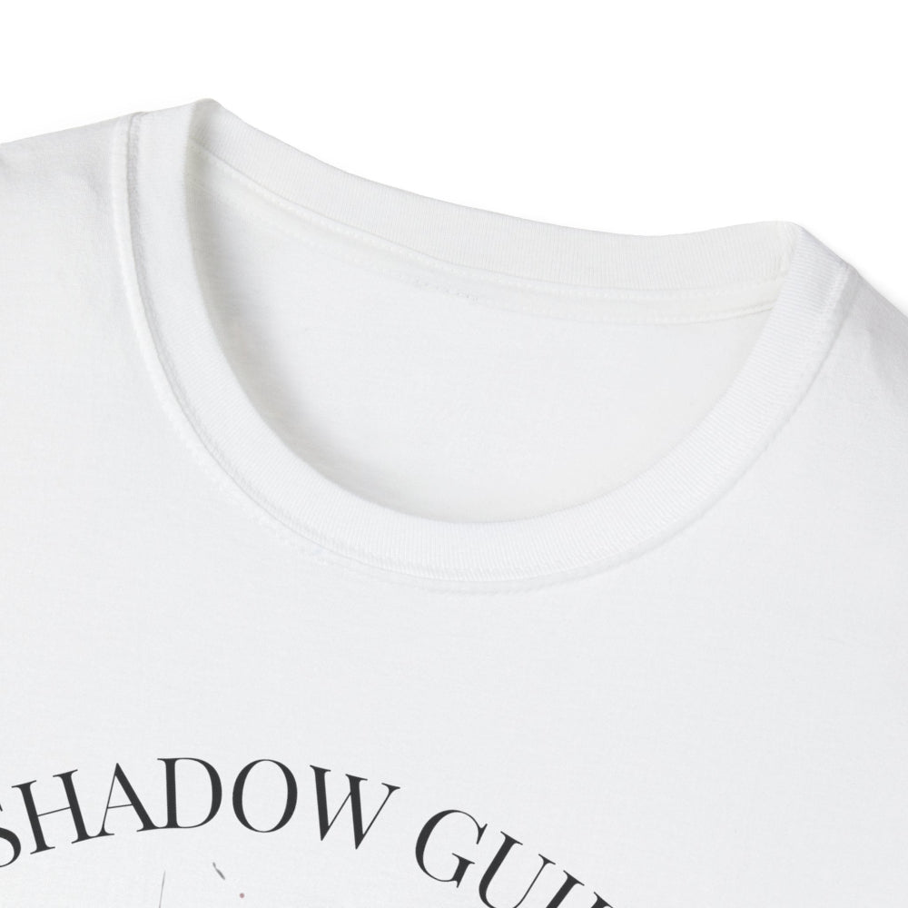 Close-up of white unisex cotton crewneck t-shirt collar: soft ribbed neckline, clean stitching, comfortable fit. Premium durable crew neck construction detail.