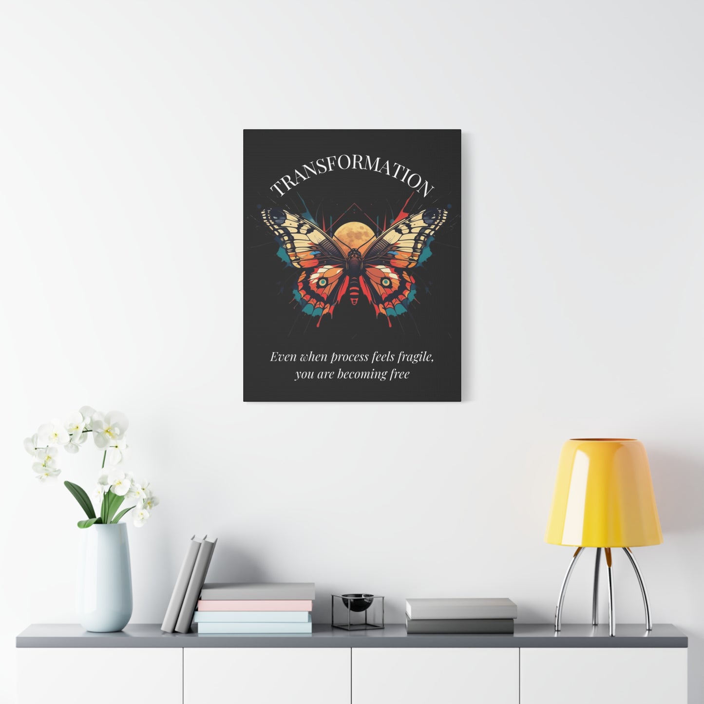 Transformation Canvas Wall Art — Inspirational Butterfly with Quote