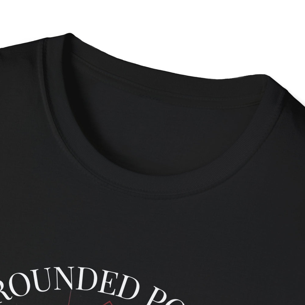 Close-up of black unisex cotton crewneck t-shirt collar: soft ribbed neckline, clean stitching, comfortable fit. Premium durable crew neck construction detail.