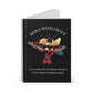 Open black spiral notebook with lined pages and "Move With Grace" hummingbird cover art. Stylish stationery for journaling, planning, or school notes.