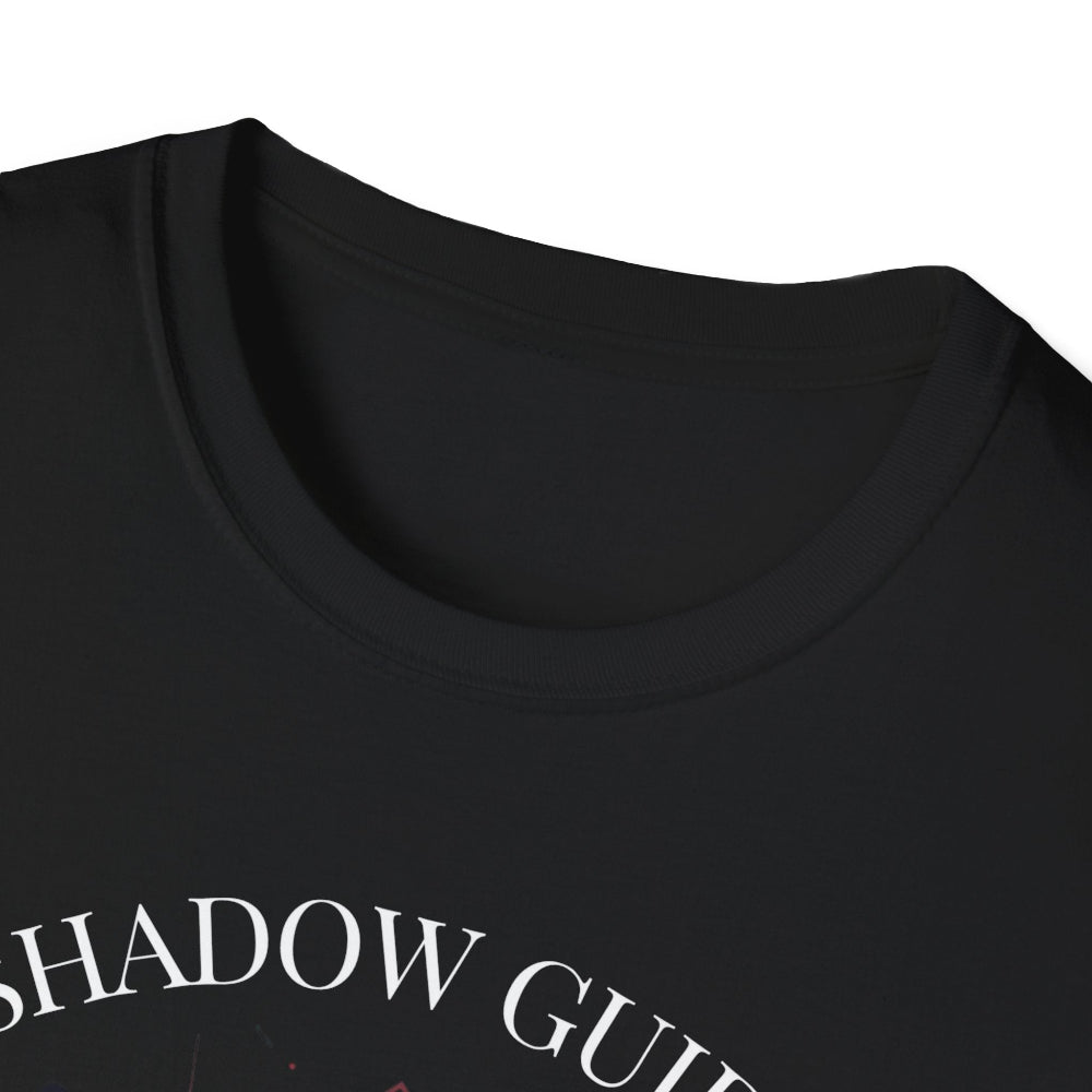 Close-up of black unisex cotton crewneck t-shirt collar: soft ribbed neckline, clean stitching, comfortable fit. Premium durable crew neck construction detail.