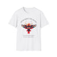 White t-shirt with 'Remember The Bond' inspirational bird graphic and quote 'Even when forms change, The love remains alive' printed on the chest.