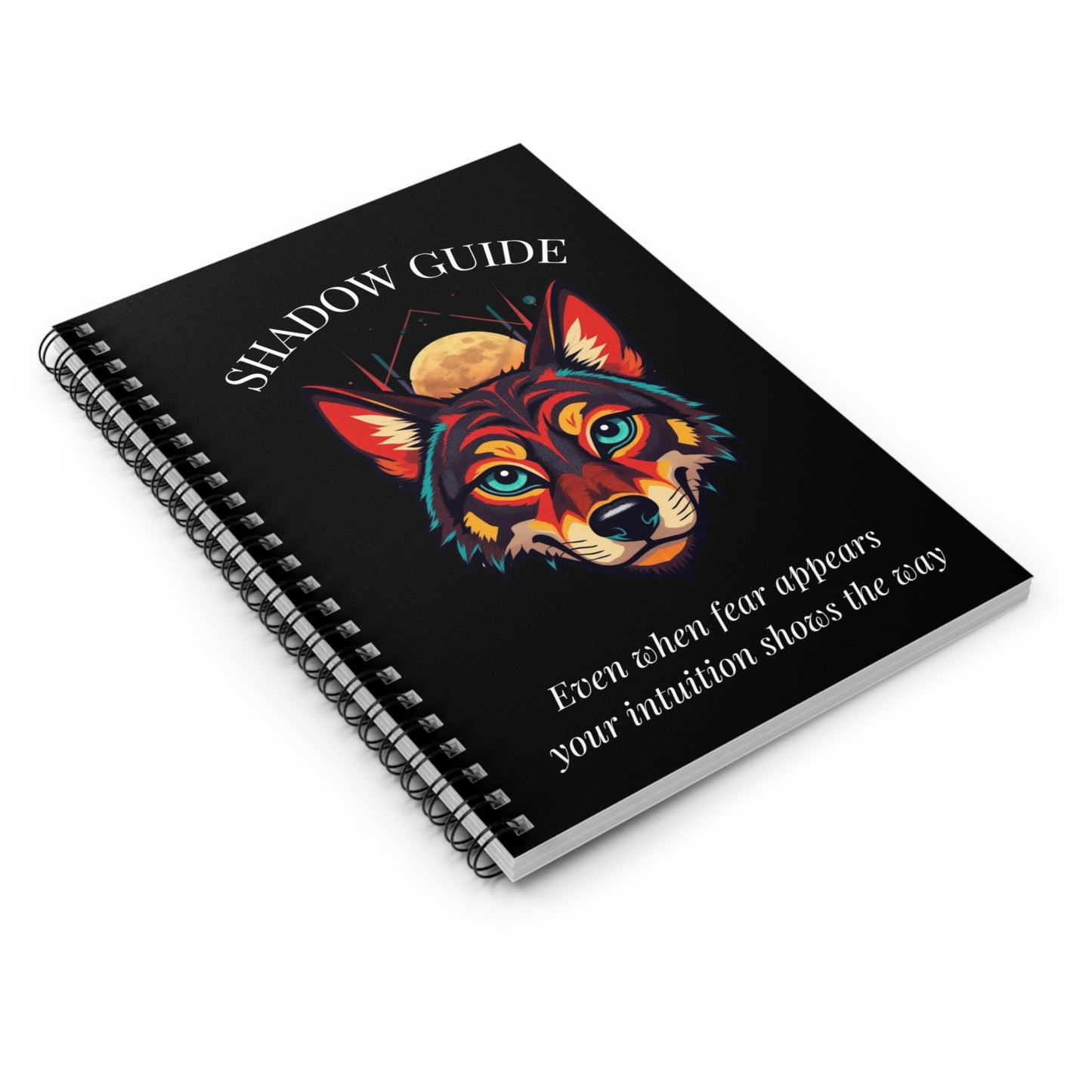 Shadow Guide Wolf Spiral Notebook — Motivational Ruled Journal