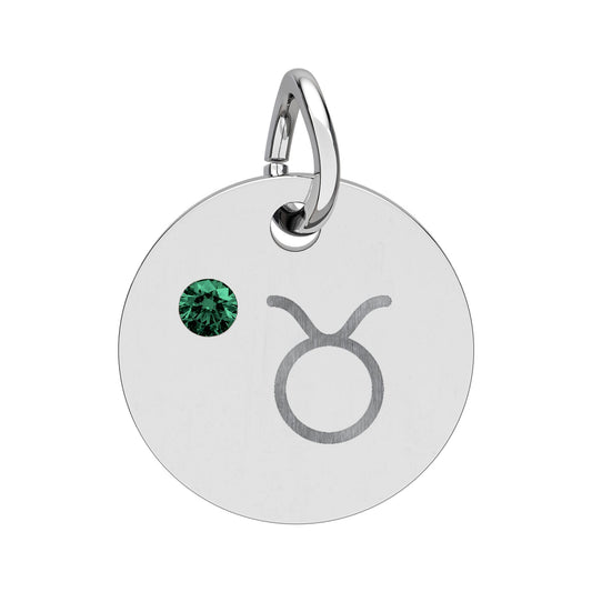 Taurus Emerald Birthstone Zodiac Charm Necklace Pendant Astrology Jewelry