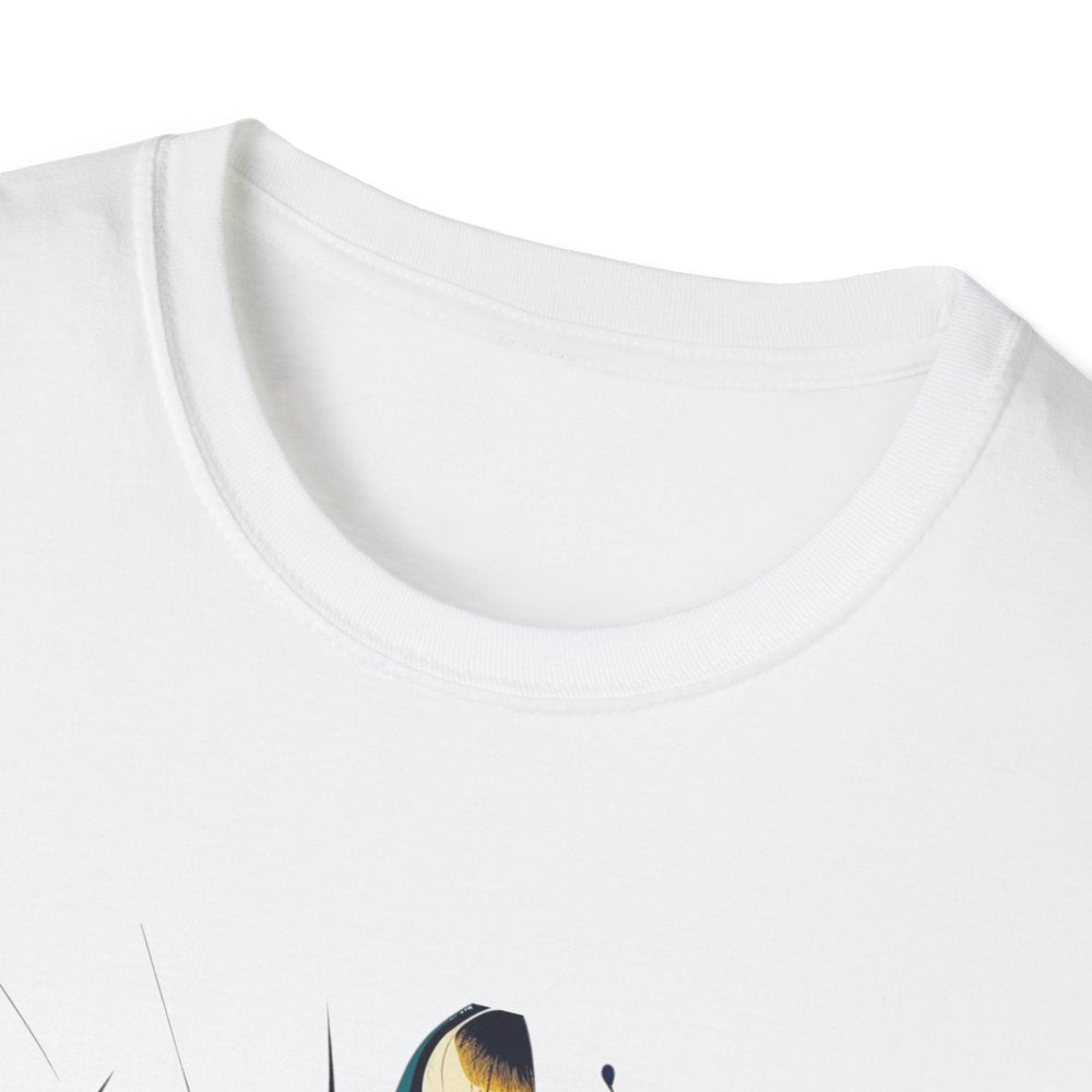 Close-up of white unisex cotton crewneck t-shirt collar: soft ribbed neckline, clean stitching, comfortable fit. Premium durable crew neck construction detail.