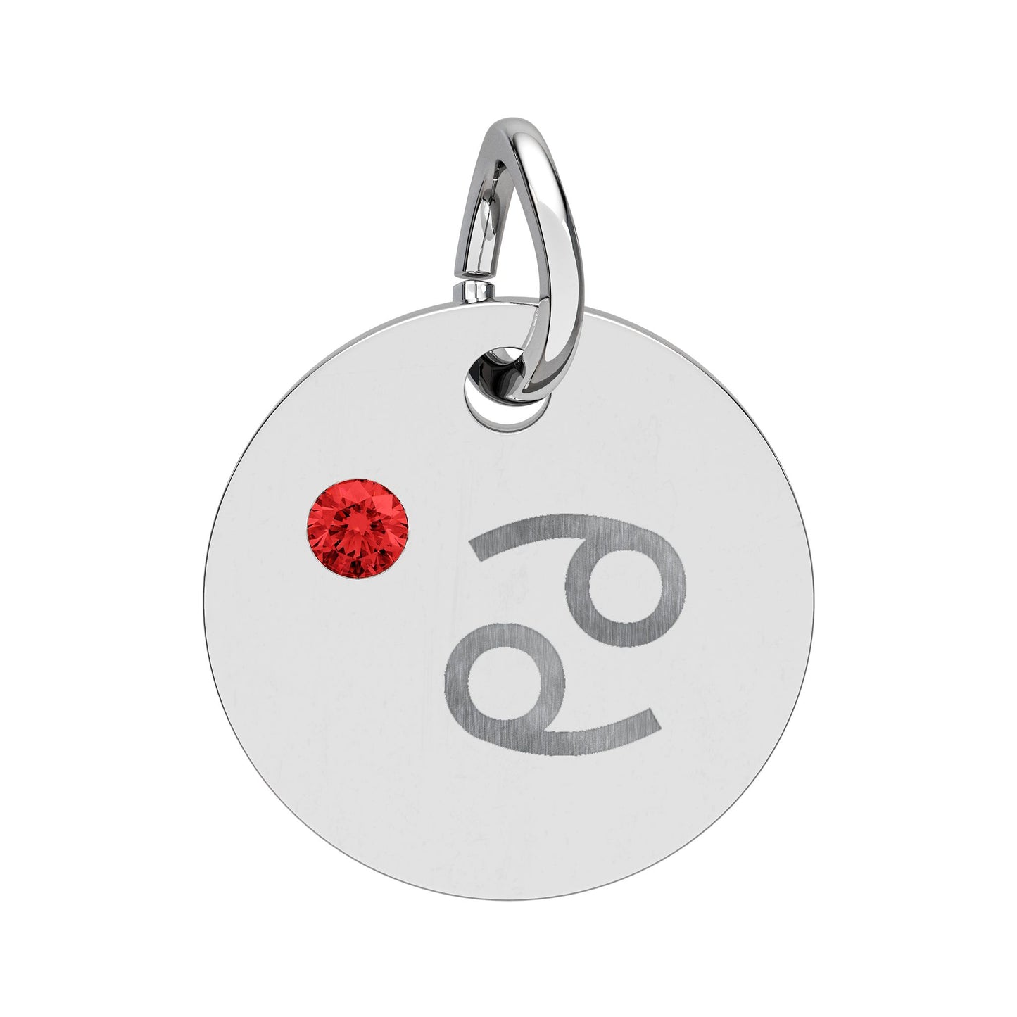 Cancer Ruby Birthstone Zodiac Charm Necklace Pendant Astrology Jewelry