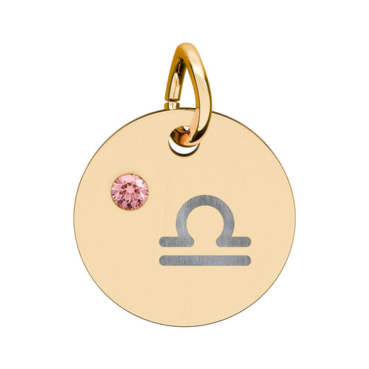 Libra Tourmaline Birthstone Zodiac Charm Necklace Pendant Astrology Jewelry