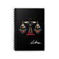 Notebook with Libra zodiac sign design on a black background