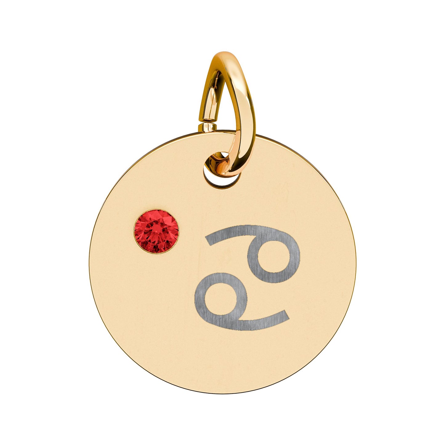 Cancer Ruby Birthstone Zodiac Charm Necklace Pendant Astrology Jewelry