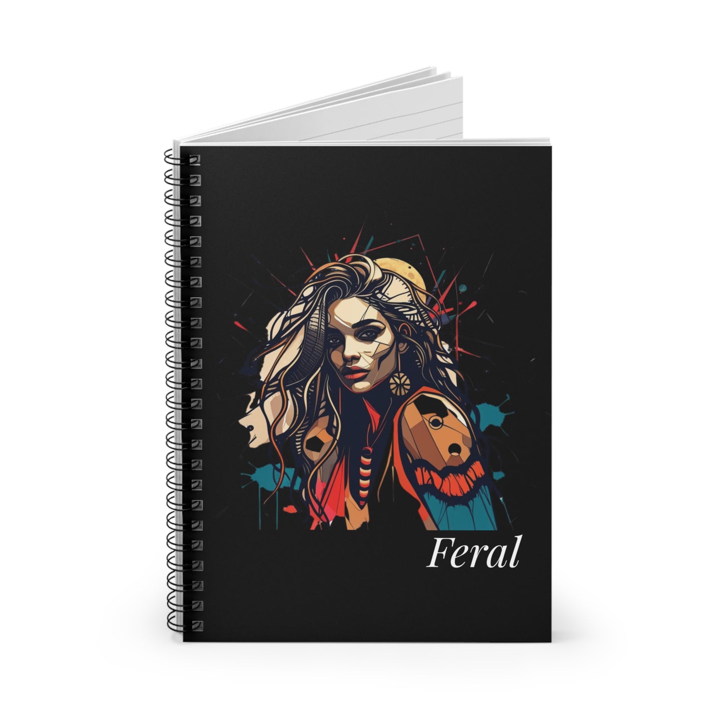 Feral Feminine Energy Spiral Notebook — Motivational Ruled Journal