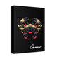 Canvas print of a colorful Cancer zodiac sign design on a black background