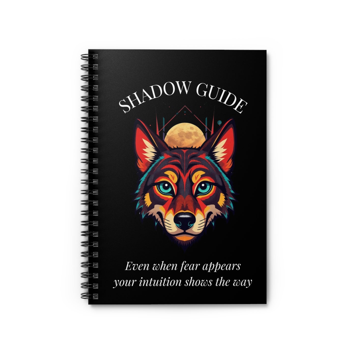 Shadow Guide Wolf Spiral Notebook — Motivational Ruled Journal