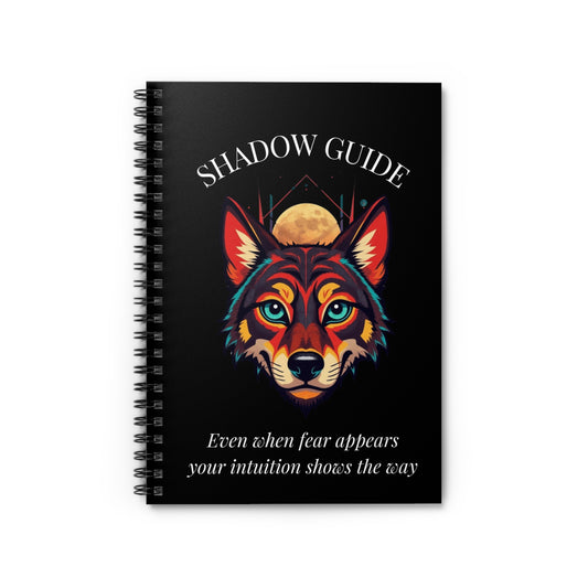 Shadow Guide Wolf Spiral Notebook — Motivational Ruled Journal