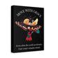 Move With Grace motivational canvas art with colorful hummingbird illustration, golden moon, and quote 'Even when the world accelerates, Your center remains steady' on black background.