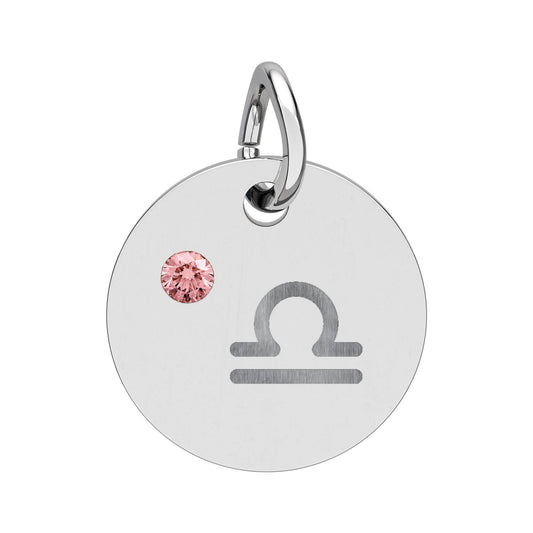 Libra Tourmaline Birthstone Zodiac Charm Necklace Pendant Astrology Jewelry