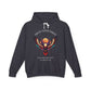 Charcoal gray hoodie featuring colorful abstract eagle/phoenix graphic with moon background, "TRUST YOUR VISION" arched above, and inspirational quote "Even when others can't see what you see" below