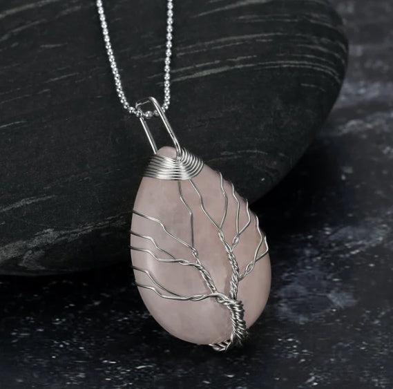 Celtic Tree of Life Teardrop Pendant Necklace
