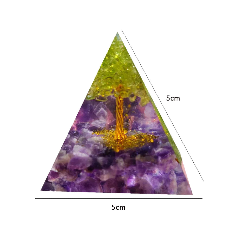 Natural Tiger Eye Orgonite Pyramid Healing Crystals Energy Generator Reiki Chakra Multiplier Orgone Amethyst Meditation Stone5X5