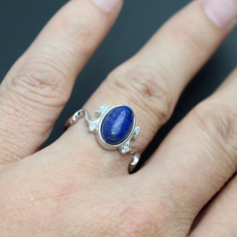 925 Sterling Silver Lapis Lazuli Elena's Daylight Ring