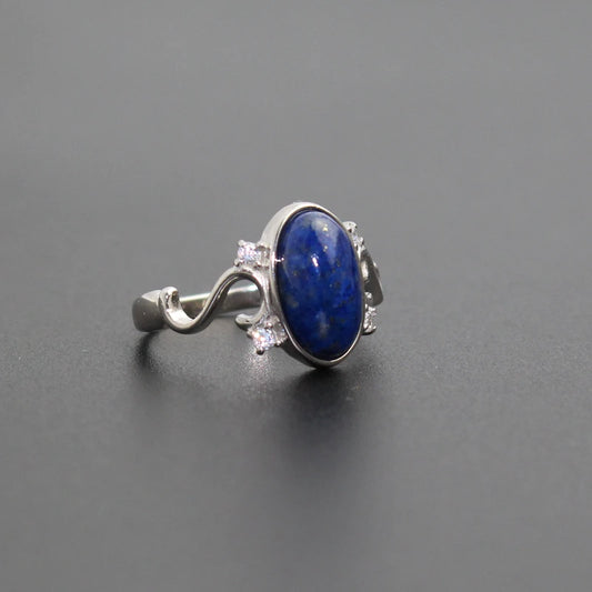 925 Sterling Silver Movie "The Vampire Diaries" Elena's Daylight Ring Women Jewelry Ring Nature Real Lapis Stone