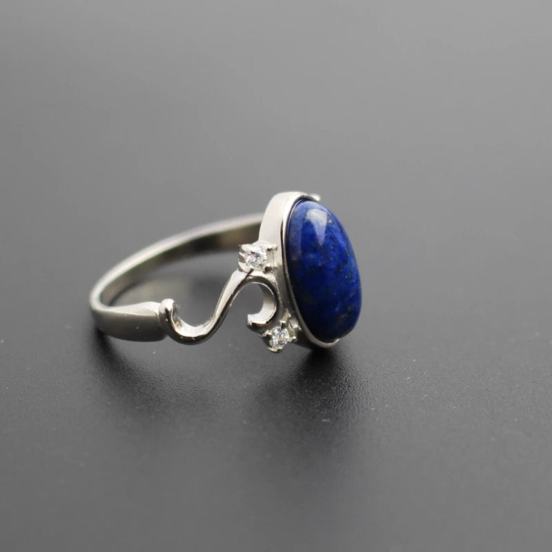 925 Sterling Silver Lapis Lazuli Elena's Daylight Ring
