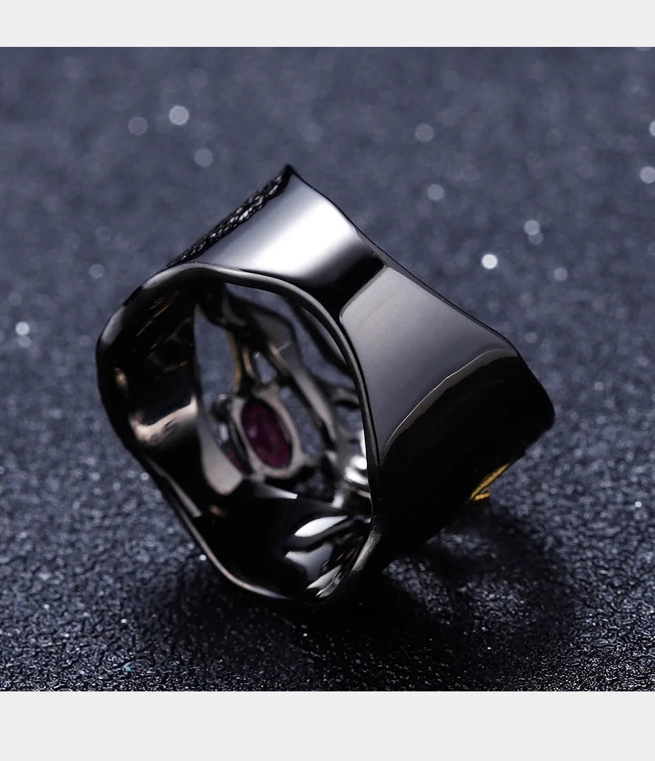 925 Sterling Silver 1.2Ct Rhodolite Garnet Branch Ring, Certified Fine Jewelry, Spiritual Engagement Gift