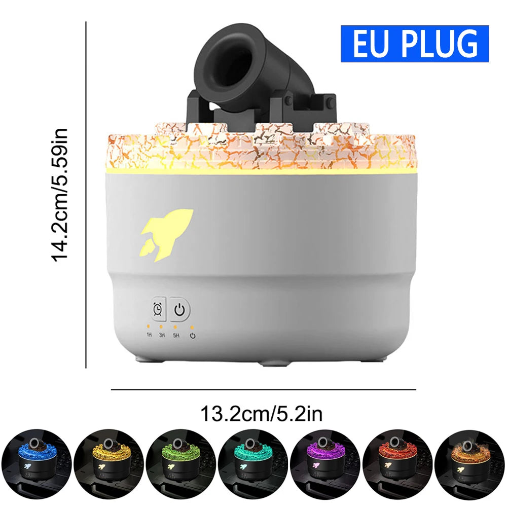 Volcanic Crack Light Cannons Humidifier Essential Oil Diffuser Air Humidifier with Timer for Home Bedroom Office w/ Night Light
