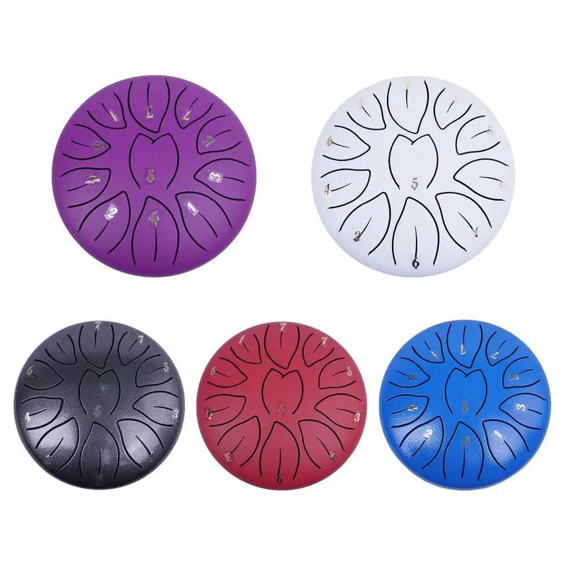Portable 6-Inch Rain Drum Instrument with 11 Notes – Ethereal Steel Tongue Drum for Meditation and Music Education