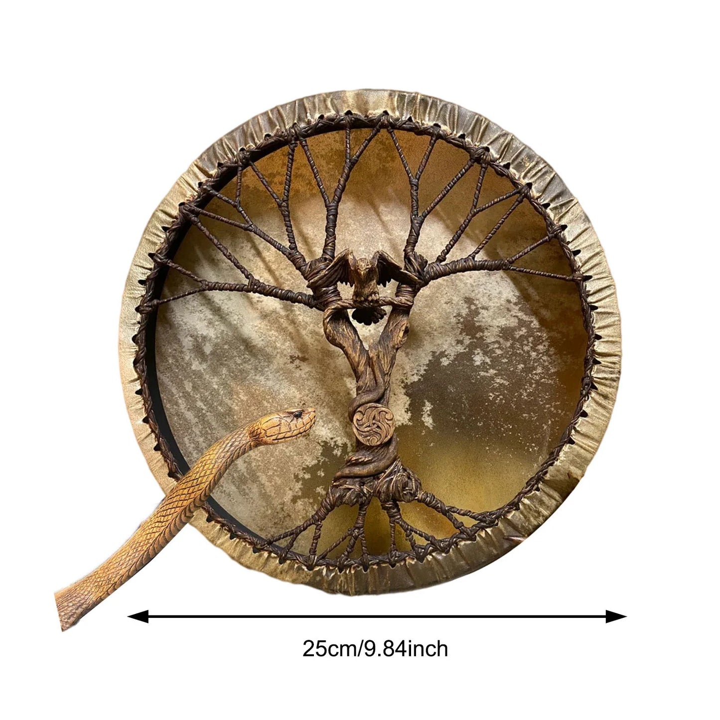 Handmade Shaman Drum Tree-of-Life Siberian Drum – Sound Healing Instrument for Spiritual Rituals