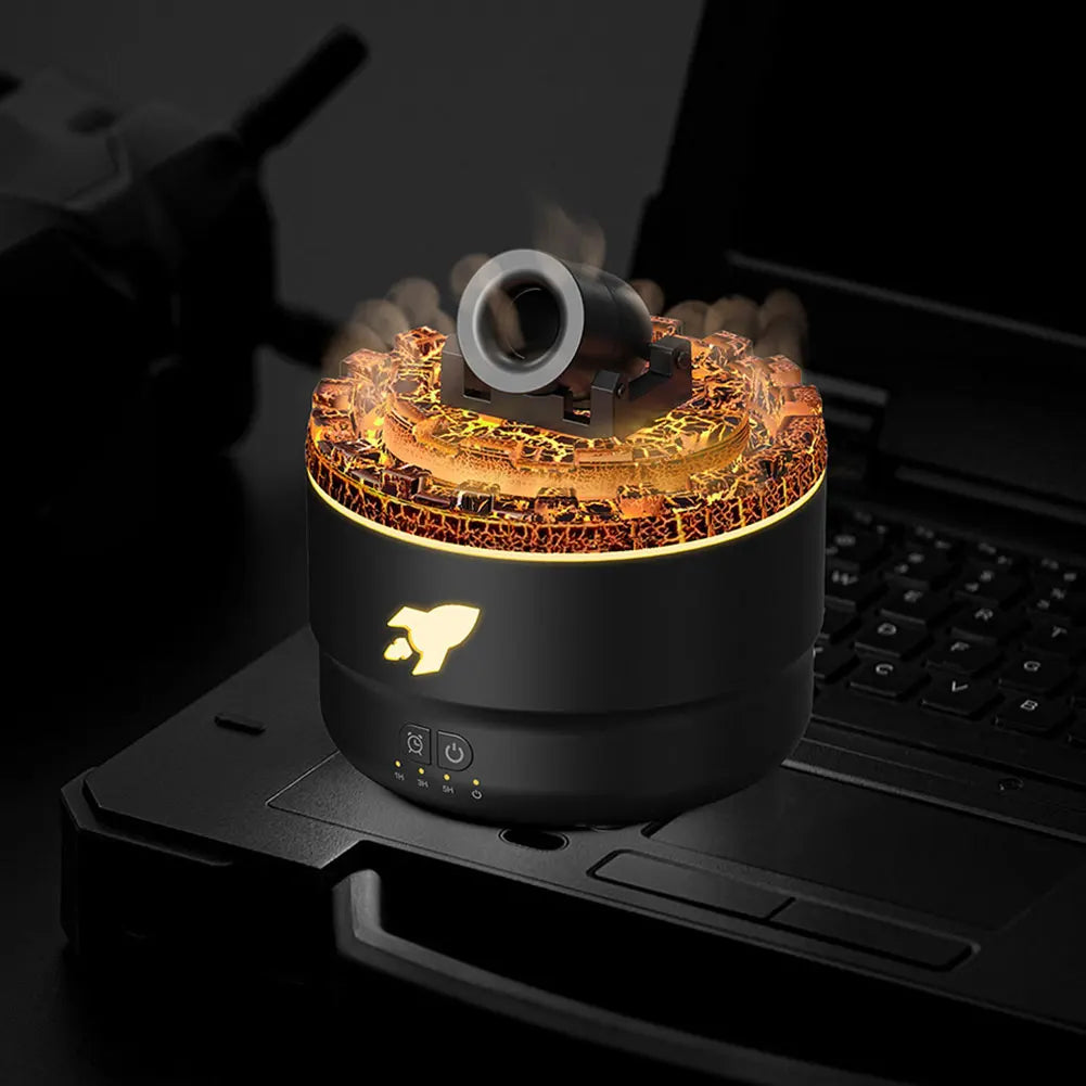 Volcanic Crack Light Cannons Humidifier Essential Oil Diffuser Air Humidifier with Timer for Home Bedroom Office w/ Night Light