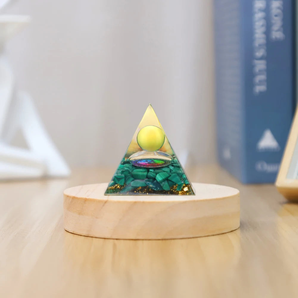 Natural Tiger Eye Orgonite Pyramid Healing Crystals Energy Generator Reiki Chakra Multiplier Orgone Amethyst Meditation Stone5X5