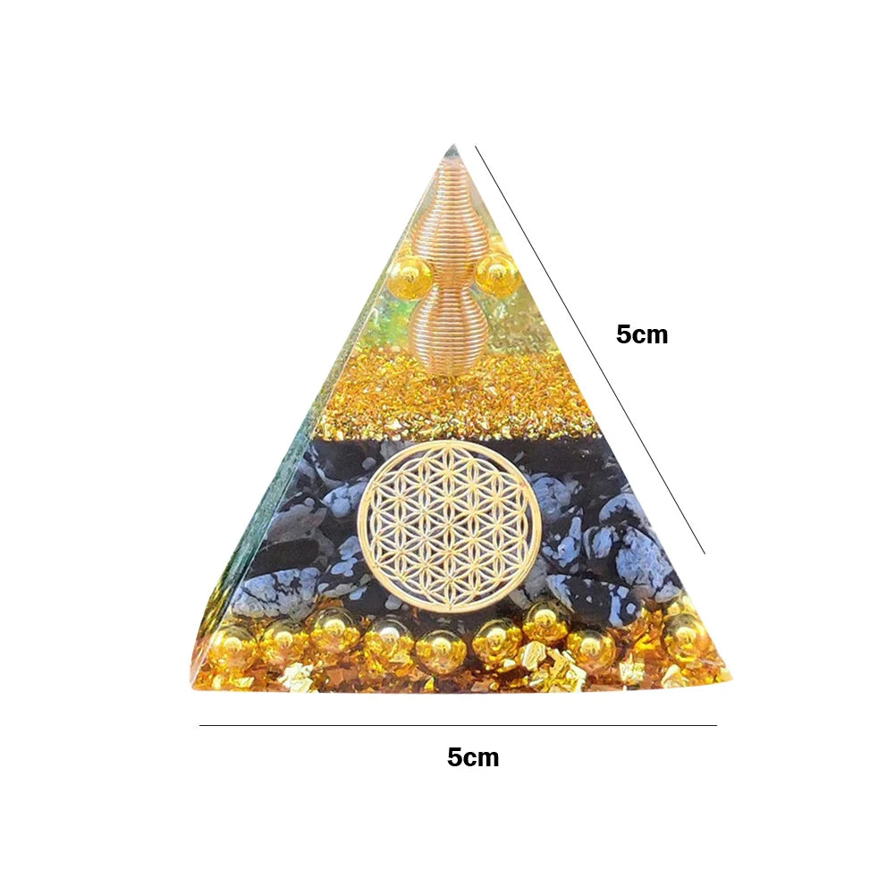 Natural Tiger Eye Orgonite Pyramid Healing Crystals Energy Generator Reiki Chakra Multiplier Orgone Amethyst Meditation Stone5X5