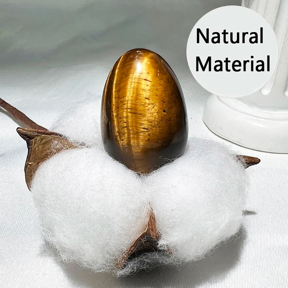 Natural Crystal Stone Egg – Polished Citrine, Tiger’s Eye, Obsidian & More