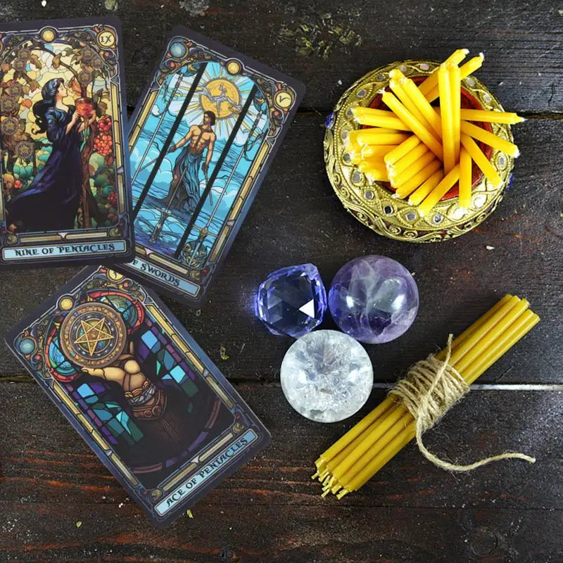 Tarot of Stained Glass – 78-Card Deck for Divination Guidance