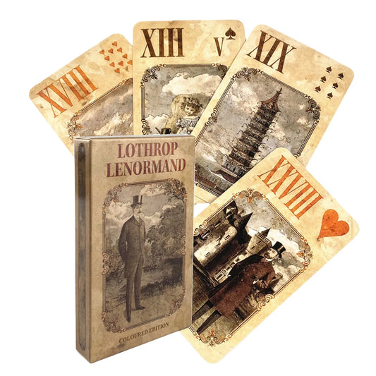 Lothrop Lenormand Coloured Divination Cards – Poker-Size Retro Vintage Oracle Deck