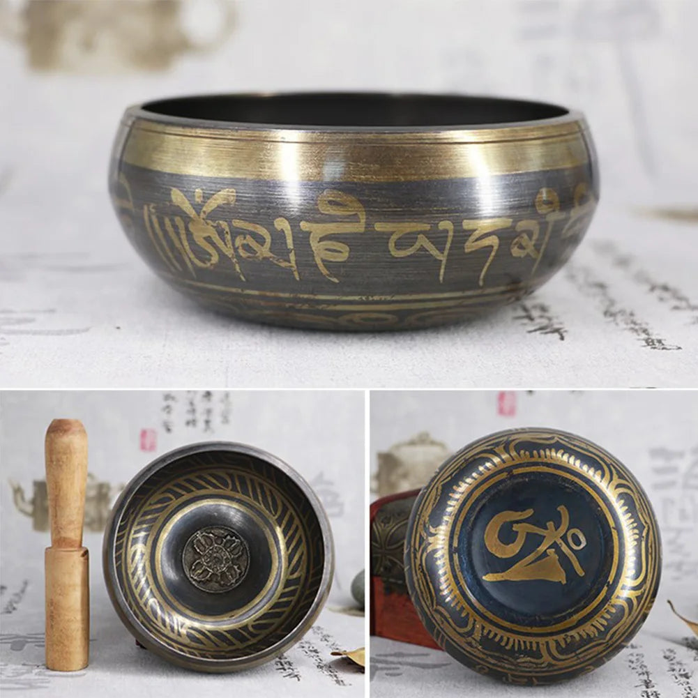 Nepal Tibetan Singing Bowl 4 Sizes – Handmade Himalayan Buddhist Bronze Chime for Yoga and Meditation
