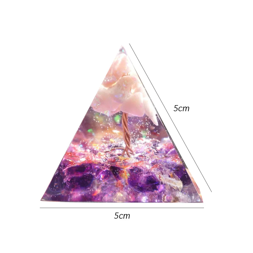 Natural Tiger Eye Orgonite Pyramid Healing Crystals Energy Generator Reiki Chakra Multiplier Orgone Amethyst Meditation Stone5X5