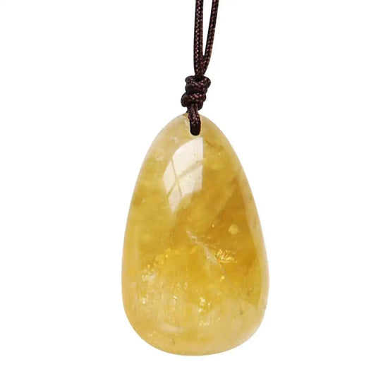 Natural Citrine Stone Water Drop Pendant – Reiki Necklace