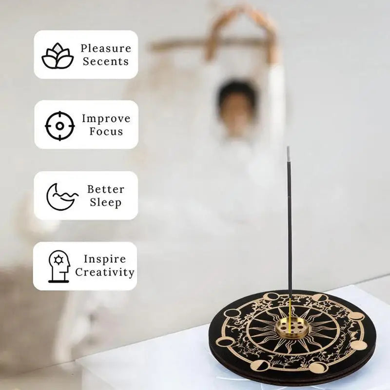 Incense Stick Burner Cute Incense Holder For Sticks Wood Incense Tray Holder For Sticks With 9 Hole For Yoga Meditation And Home