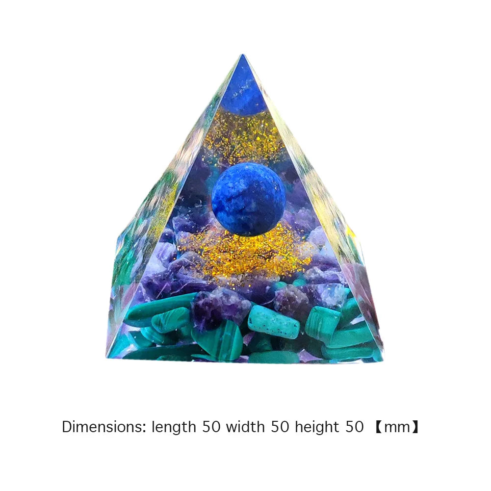 Natural Tiger Eye Orgonite Pyramid Healing Crystals Energy Generator Reiki Chakra Multiplier Orgone Amethyst Meditation Stone5X5