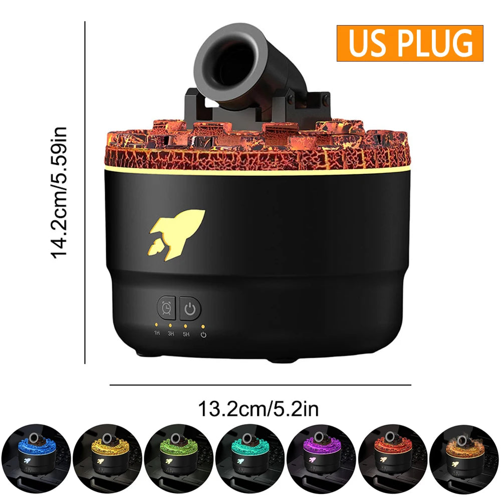 Volcanic Crack Light Cannons Humidifier Essential Oil Diffuser Air Humidifier with Timer for Home Bedroom Office w/ Night Light