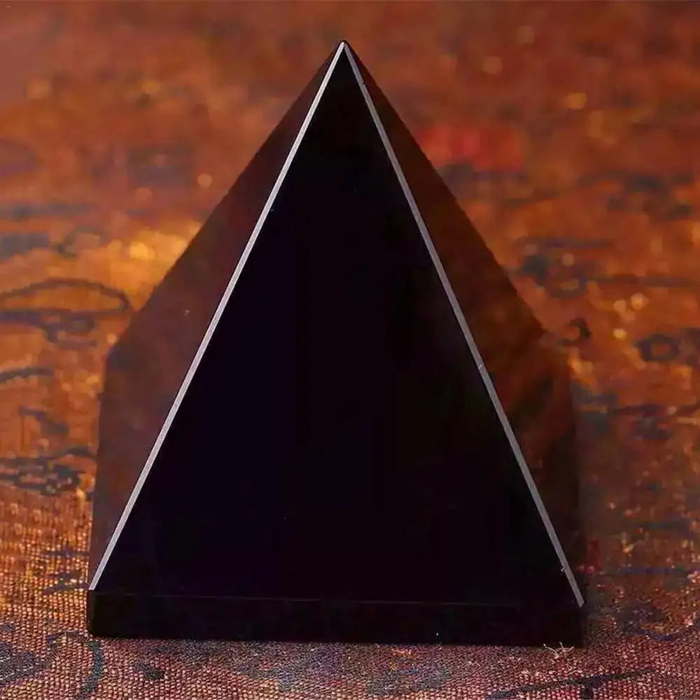 4cm Natural Obsidian Pyramid – Black Crystal Point for Reiki and Energy Healing