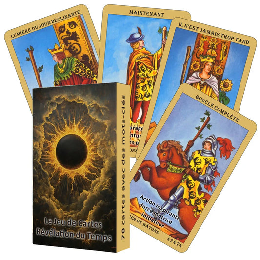 Classic French Tarot Deck – 78 Cards with Keywords for Time Revelation