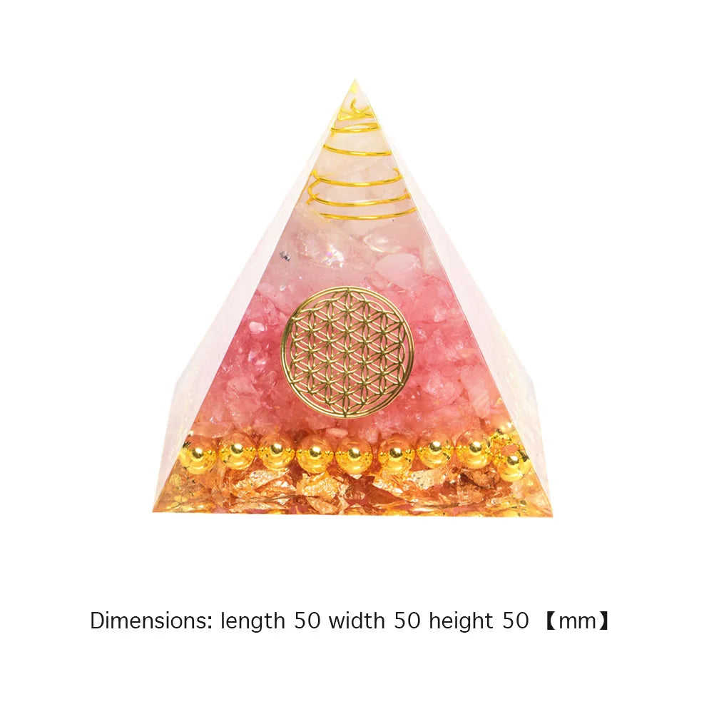 Natural Tiger Eye Orgonite Pyramid Healing Crystals Energy Generator Reiki Chakra Multiplier Orgone Amethyst Meditation Stone5X5