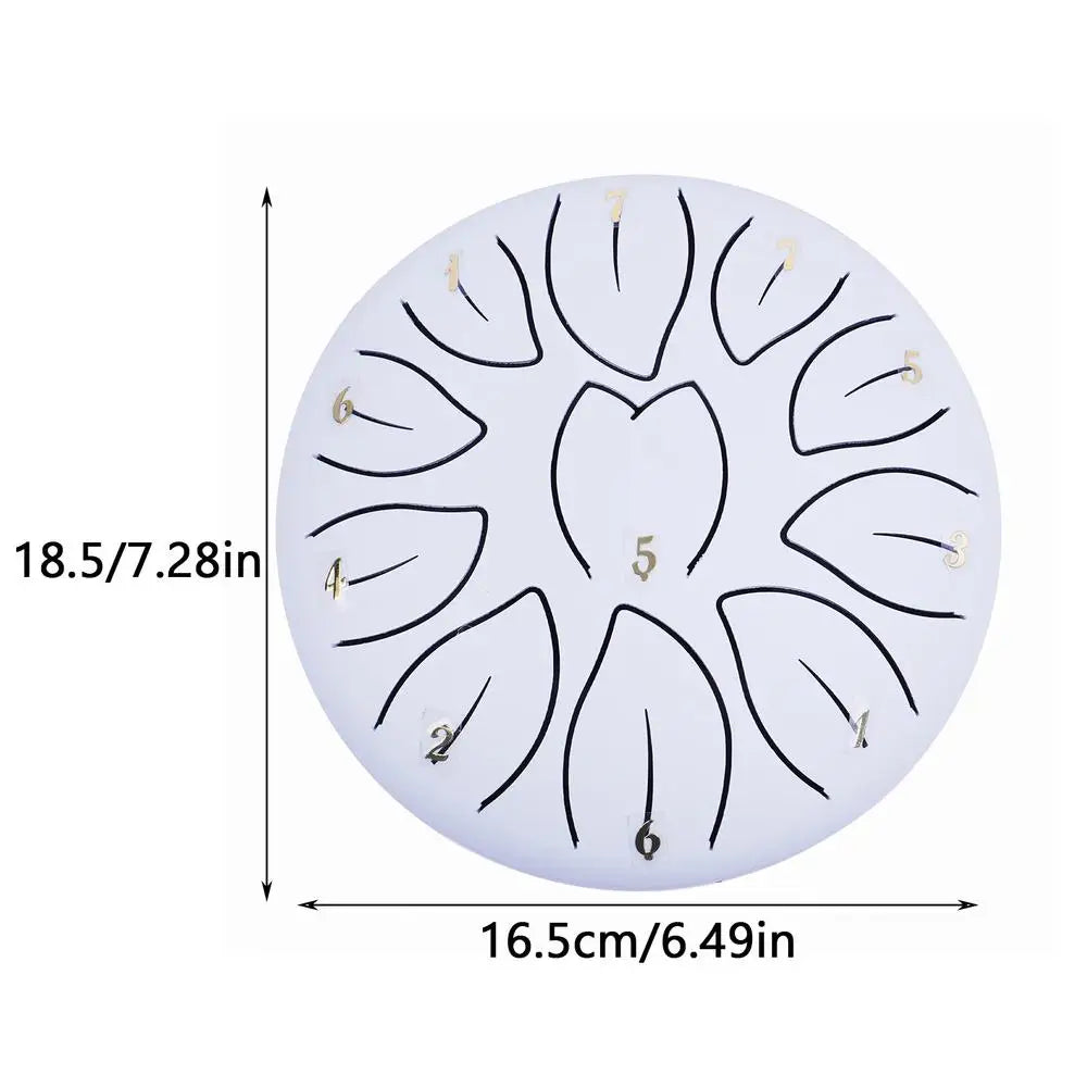 Portable 6-Inch Rain Drum Instrument with 11 Notes – Ethereal Steel Tongue Drum for Meditation and Music Education