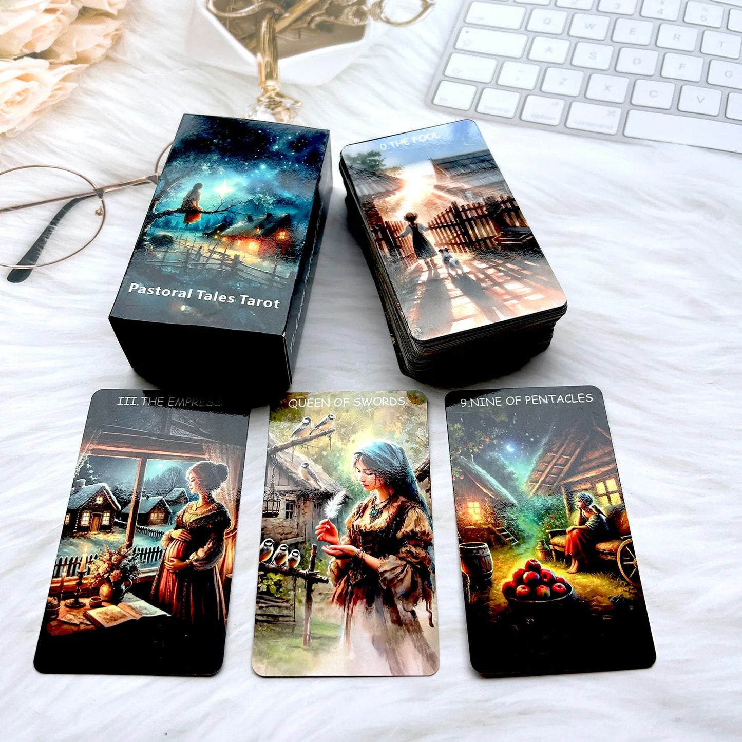 Pastoral Story Waite Tarot – 79-Card Deck with PDF Guide for Divination