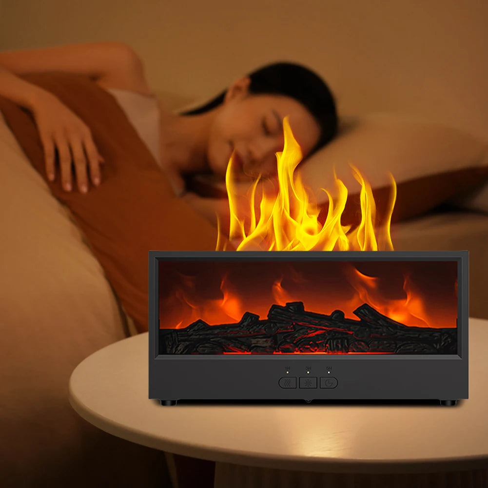Creative Fireplace Air Humidifier Waterless Auto-Off Aroma Essential Oil Diffuser with Remote & Realistic Fireplace Night Light