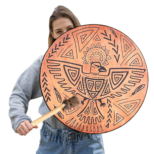 Hand Drum Shamanic Drum with 3D Tree Shape – Sound Healing Totem for Meditation