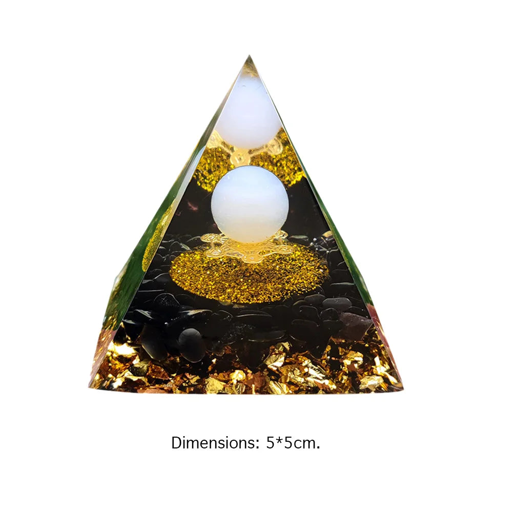 Natural Tiger Eye Orgonite Pyramid Healing Crystals Energy Generator Reiki Chakra Multiplier Orgone Amethyst Meditation Stone5X5
